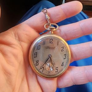 ADMIRAL POCKET WATCH OPEN FACE GOLD FILLED CASE DOES NOT RUN